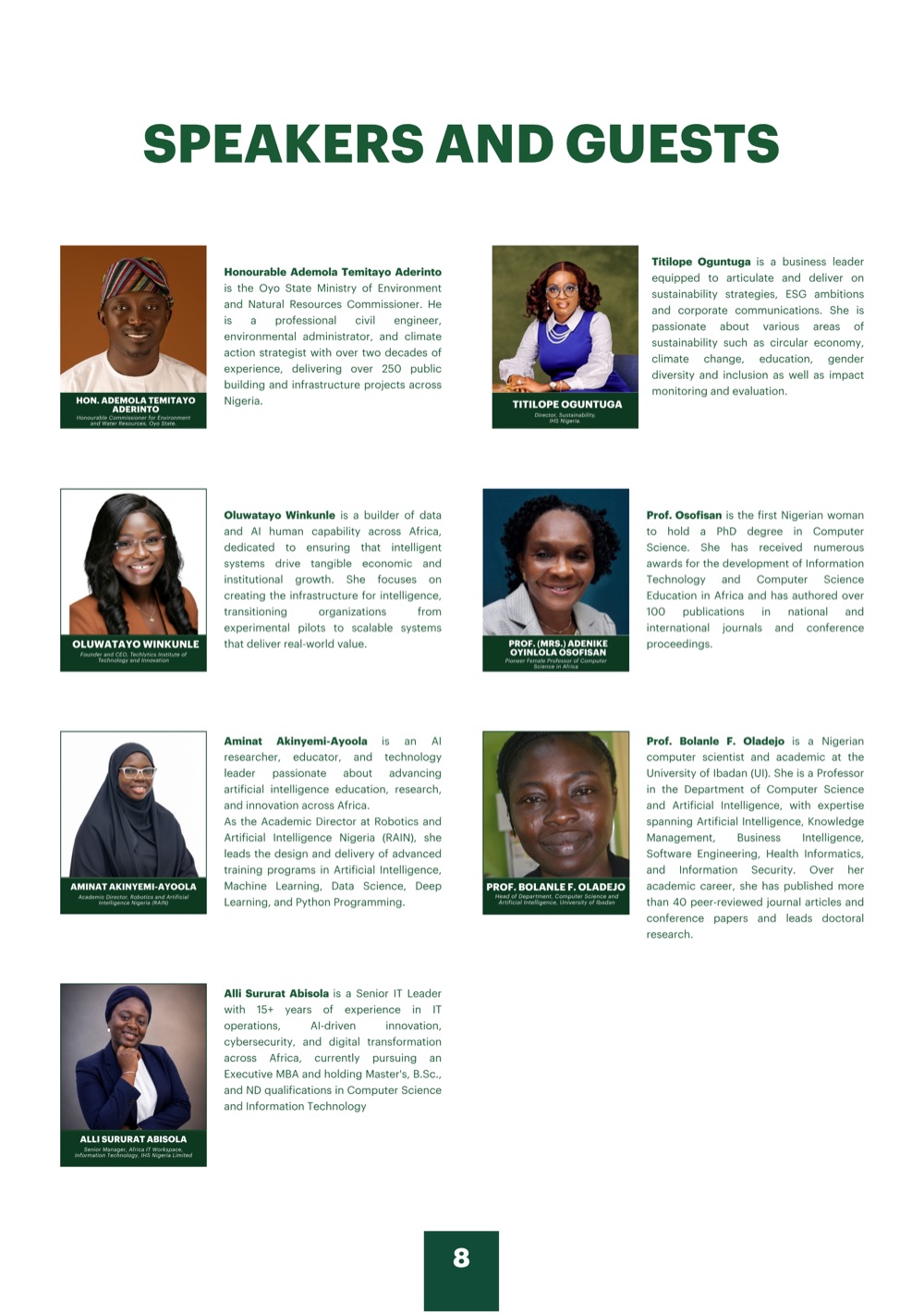 Speakers and guests