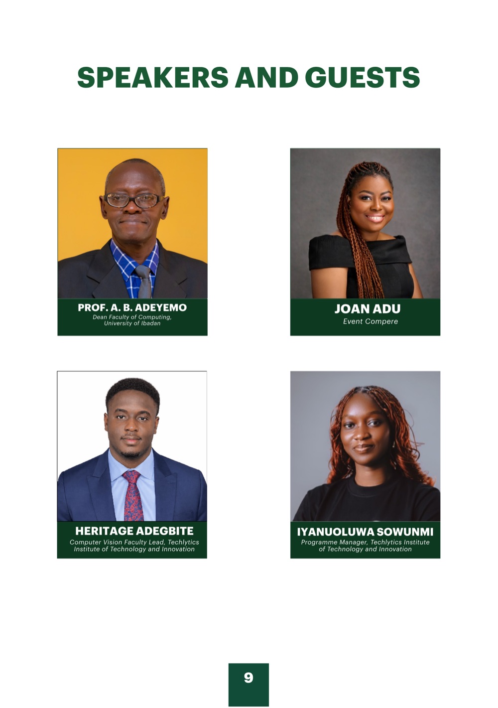 Speakers and guests, continued